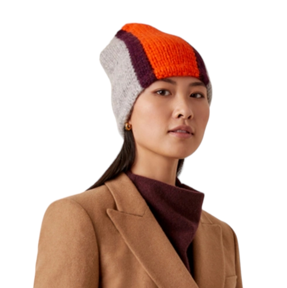 Lola Hats - NWOT Killy Color Block Wool Blend Orange Alpaca Beanie OS